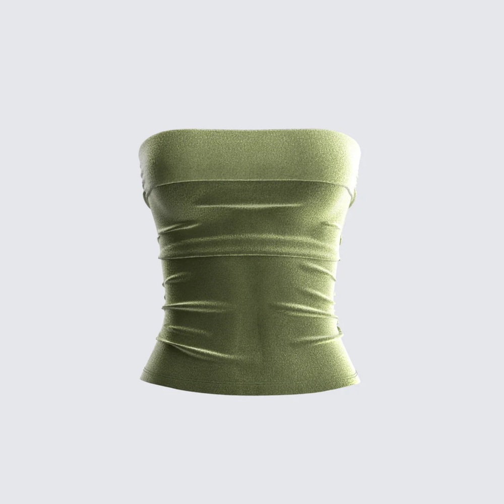 Green Strapless Top